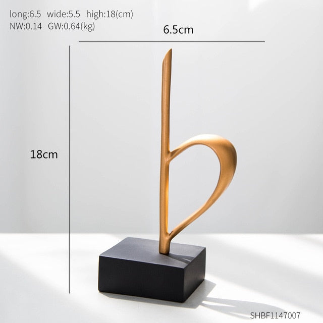 Figurine decorative art statuette musical note