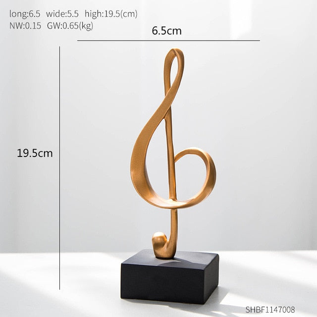 Figurine decorative art statuette musical note
