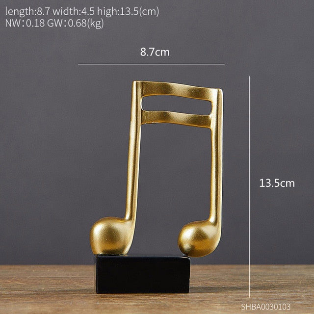 Figurine decorative art statuette musical note