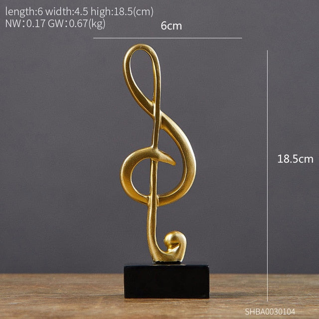 Figurine decorative art statuette musical note