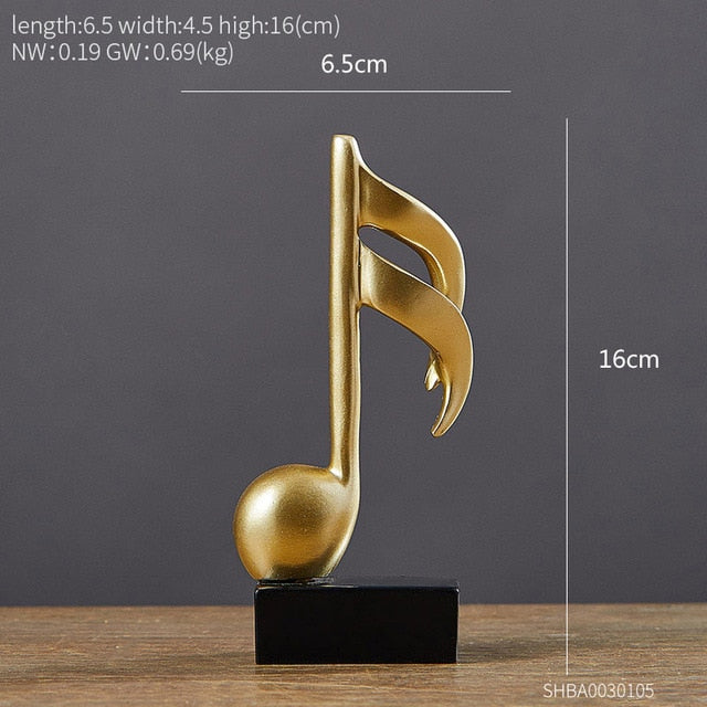 Figurine decorative art statuette musical note