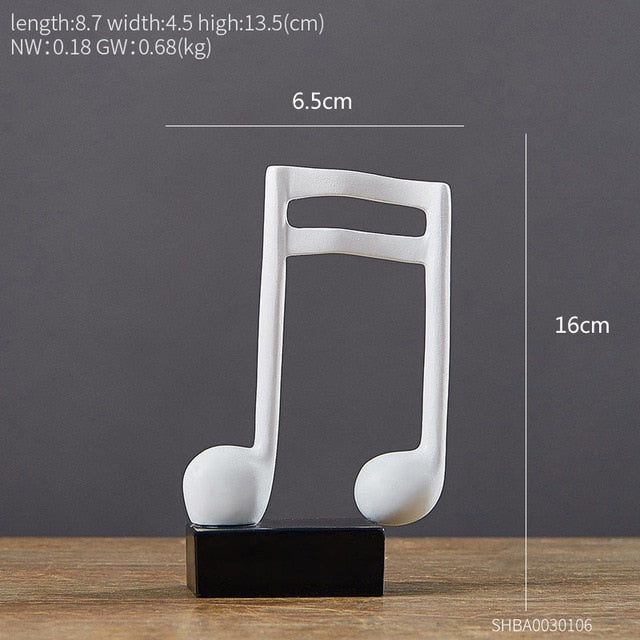 Figurine decorative art statuette musical note