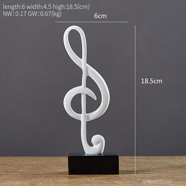Figurine decorative art statuette musical note