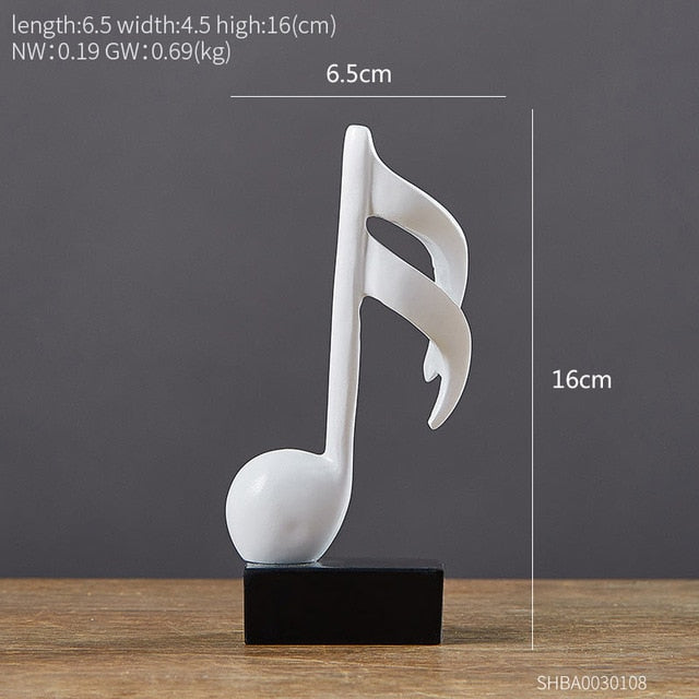 Figurine decorative art statuette musical note