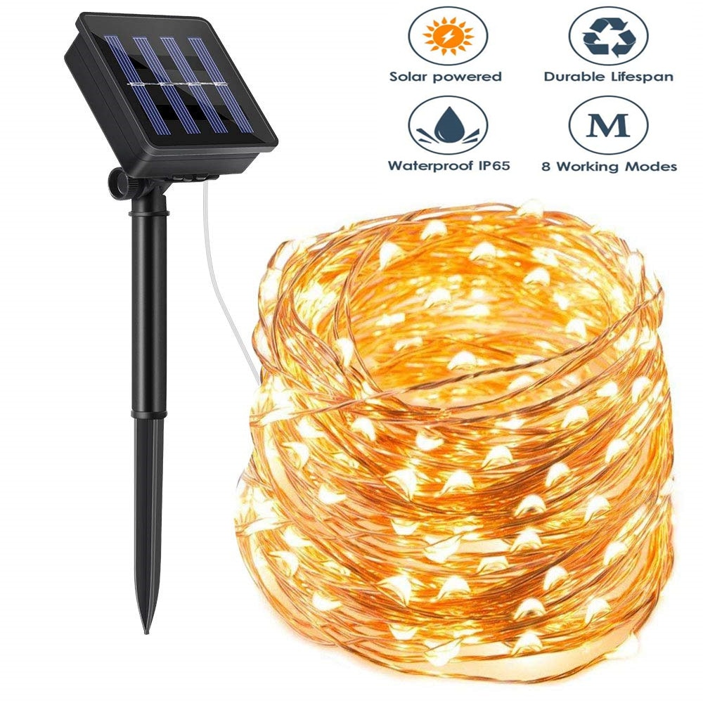 8 Modes Outdoor Solar String Fairy Lights for Garden Street