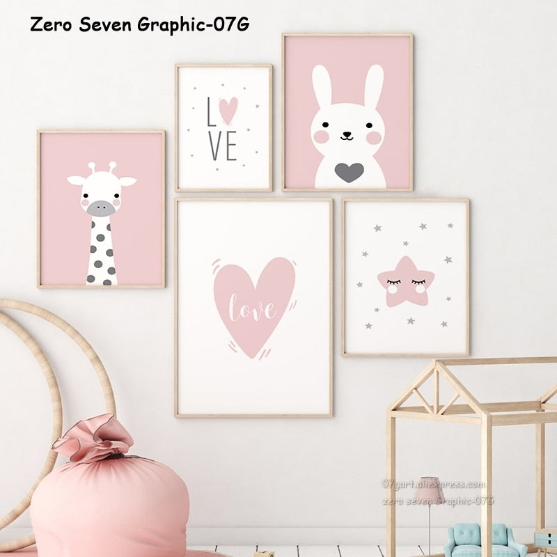 Simple Cartoon Canvas Picture Wall Art