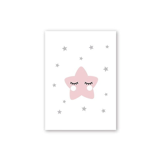 Simple Cartoon Canvas Picture Wall Art