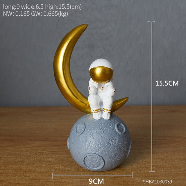 Figurines Desk Astronaut Ornament Flat Back