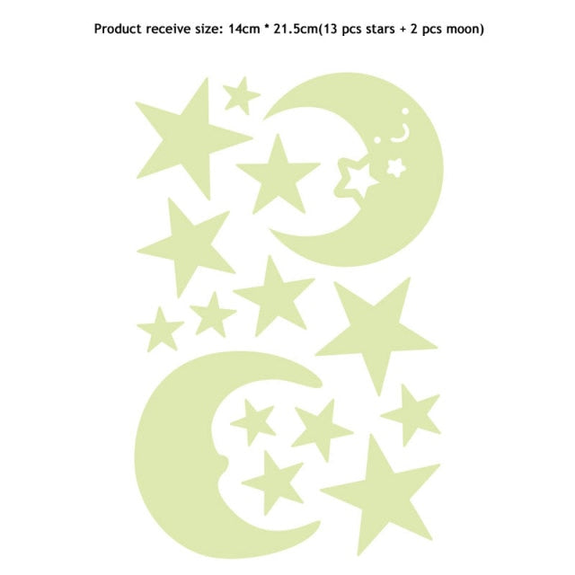 Bubble Luminous Stars Moon Wall Sticker