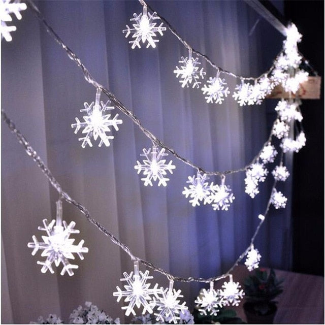 LED Snowflake Light String Garlands