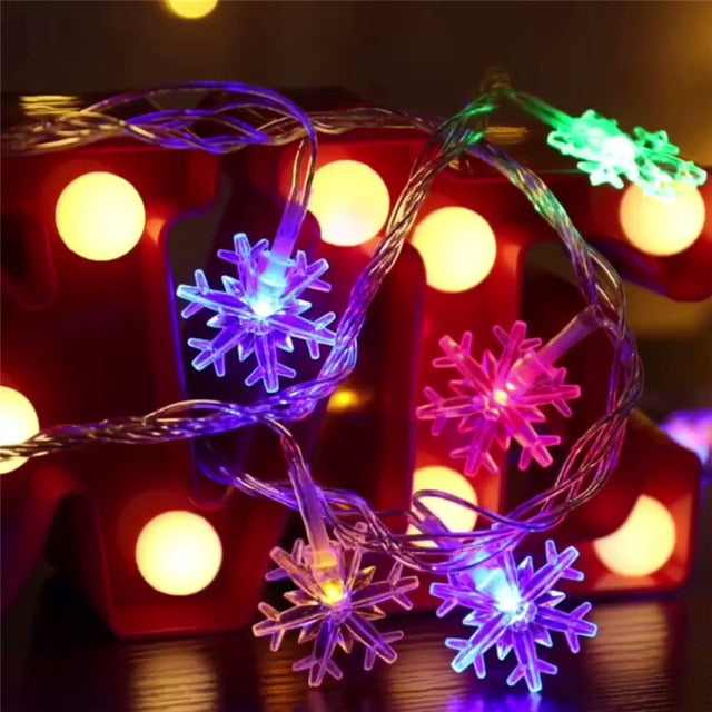 LED Snowflake Light String Garlands
