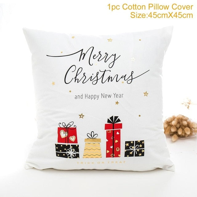 Cotton Linen Christmas Pillow Cases