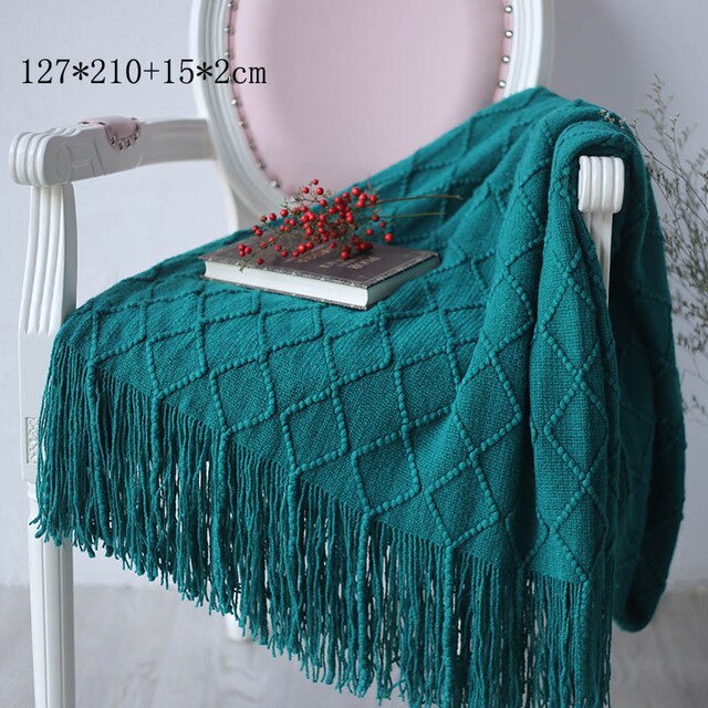 Knitted Throw Thread Blanket for Beds