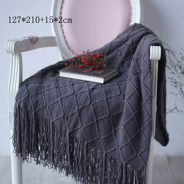 Knitted Throw Thread Blanket for Beds