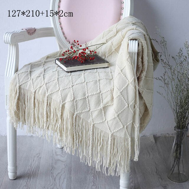 Knitted Throw Thread Blanket for Beds