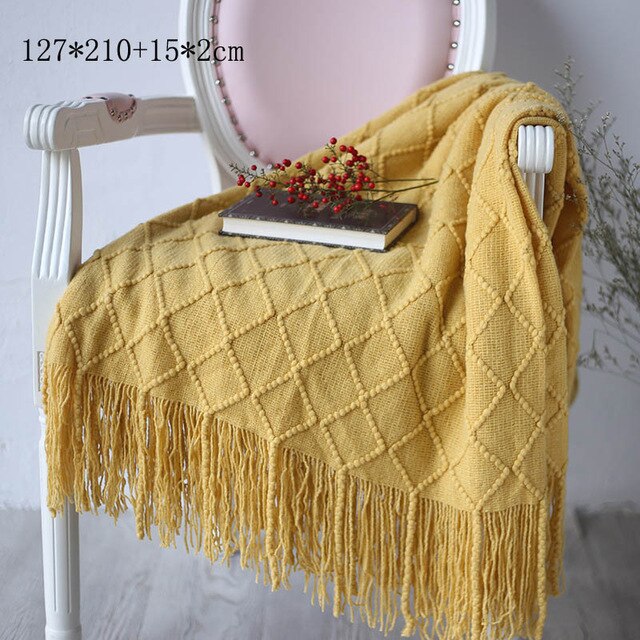 Knitted Throw Thread Blanket for Beds