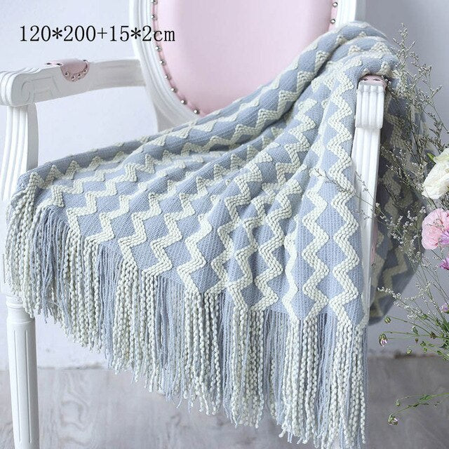 Knitted Throw Thread Blanket for Beds