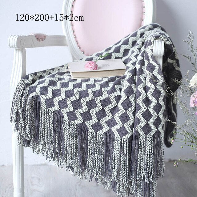 Knitted Throw Thread Blanket for Beds