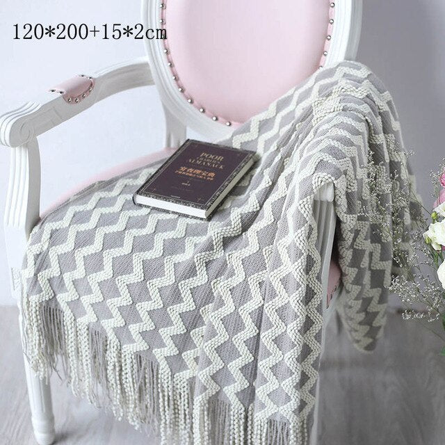 Knitted Throw Thread Blanket for Beds