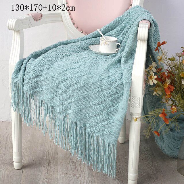 Knitted Throw Thread Blanket for Beds