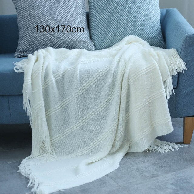 Knitted Throw Thread Blanket for Beds