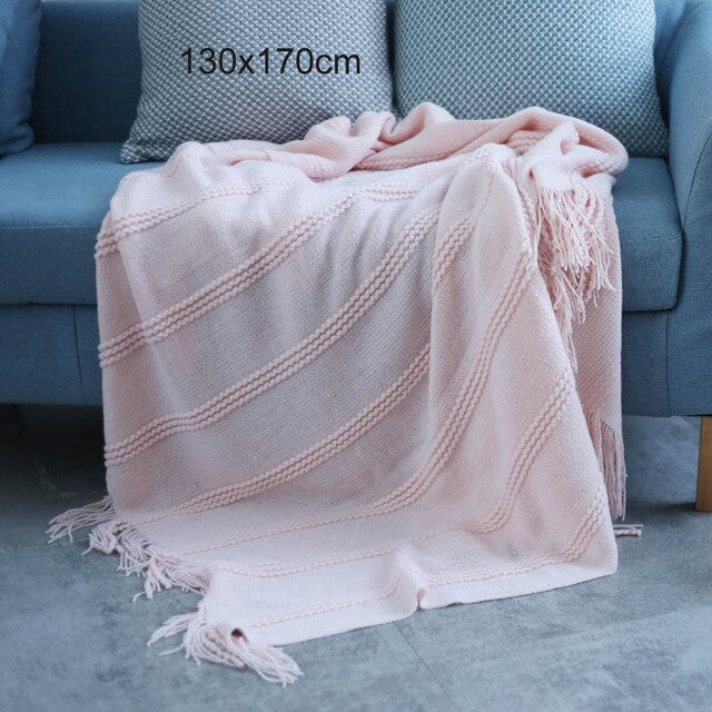 Knitted Throw Thread Blanket for Beds