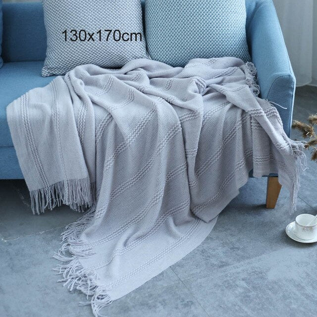 Knitted Throw Thread Blanket for Beds