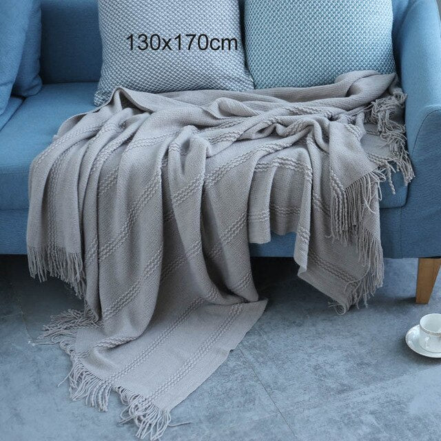 Knitted Throw Thread Blanket for Beds