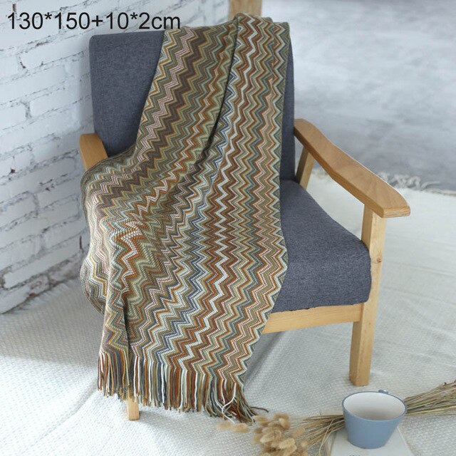 Knitted Throw Thread Blanket for Beds