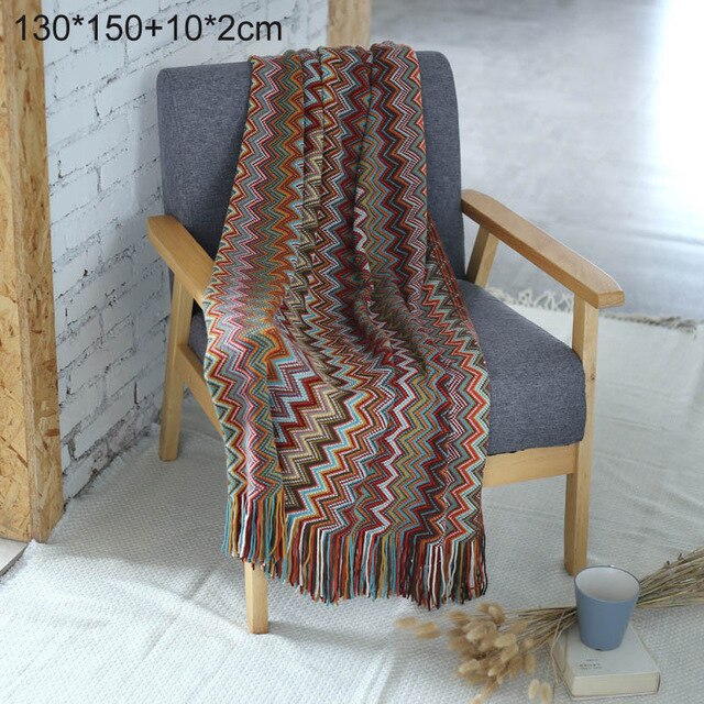 Knitted Throw Thread Blanket for Beds