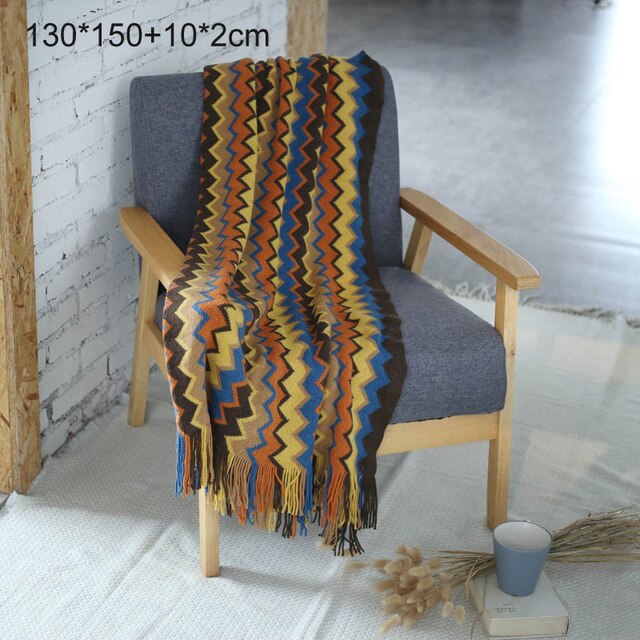 Knitted Throw Thread Blanket for Beds