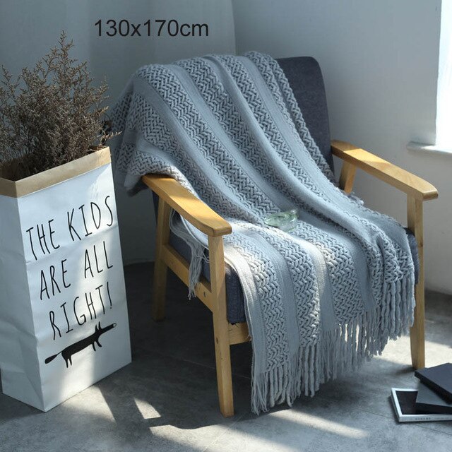 Knitted Throw Thread Blanket for Beds