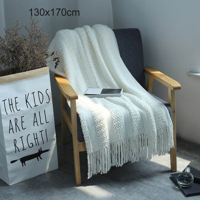 Knitted Throw Thread Blanket for Beds