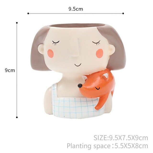 Human Face Vase Eyes Doll Flowerpot