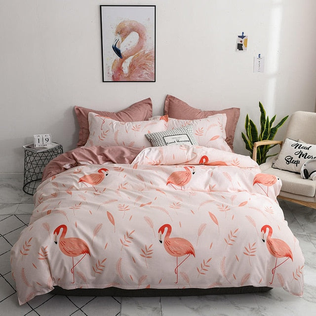 Textile Cyan Cute Cat Kitty Duvet Cover