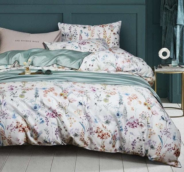 Bright Flamingo Leaf Duvet Cover