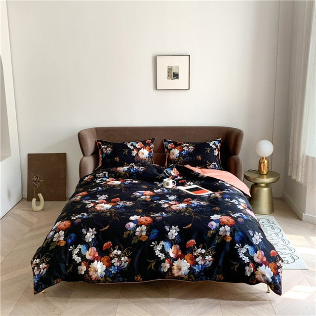 Bright Flamingo Leaf Duvet Cover
