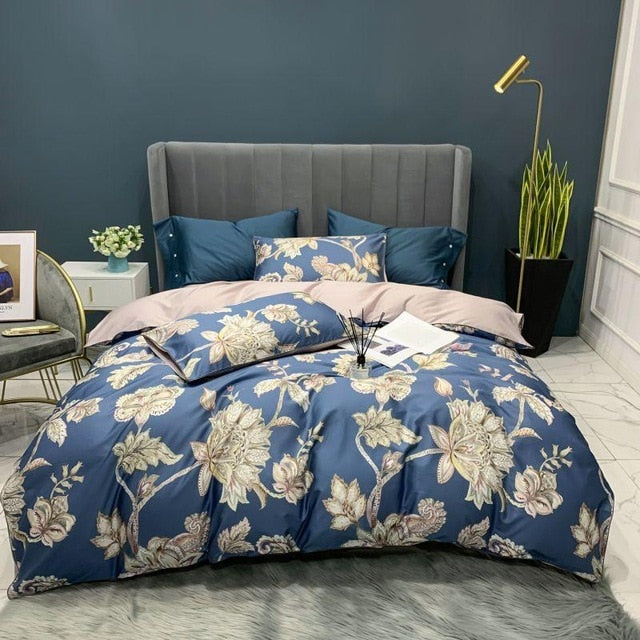 Bright Flamingo Leaf Duvet Cover