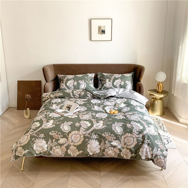 Bright Flamingo Leaf Duvet Cover