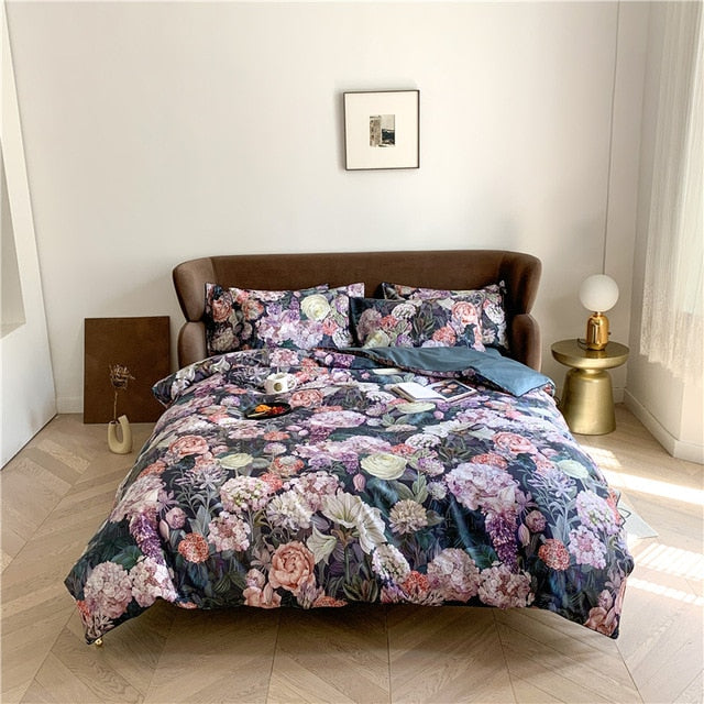 Bright Flamingo Leaf Duvet Cover