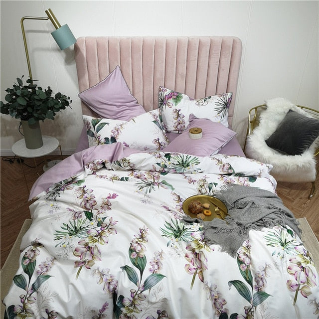 Bright Flamingo Leaf Duvet Cover
