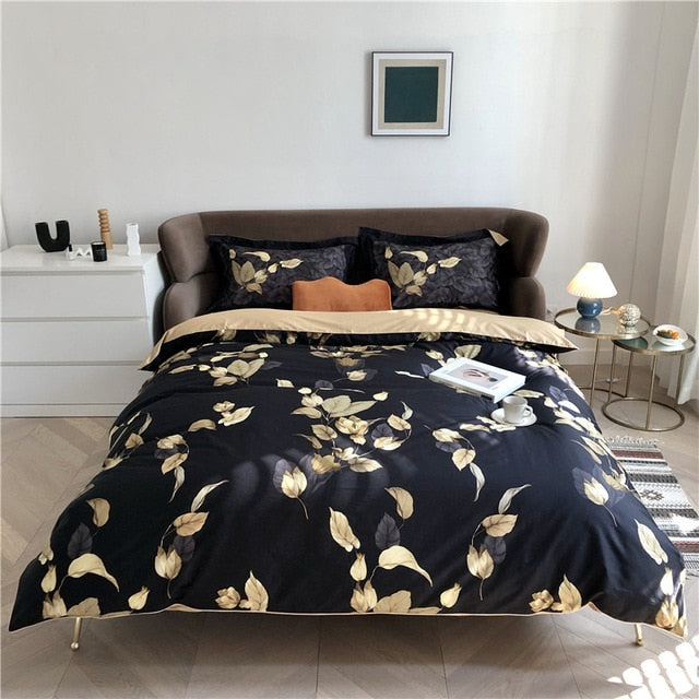 Bright Flamingo Leaf Duvet Cover