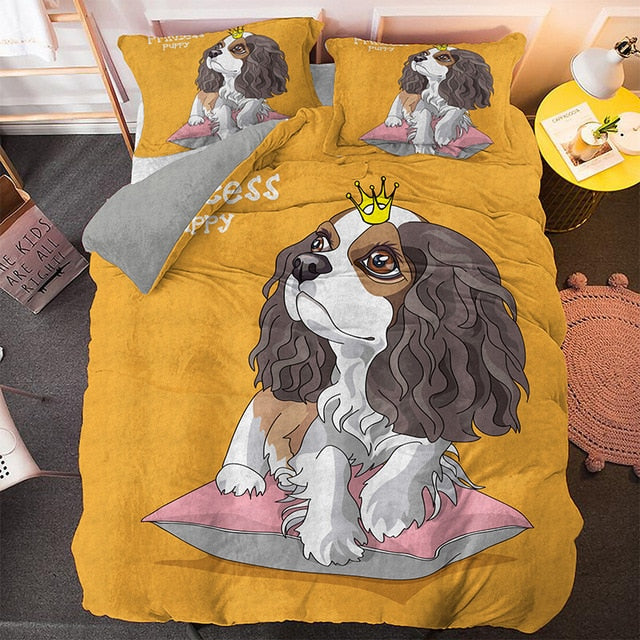 Cartoon Pug Duvet Cover 3D Bedding