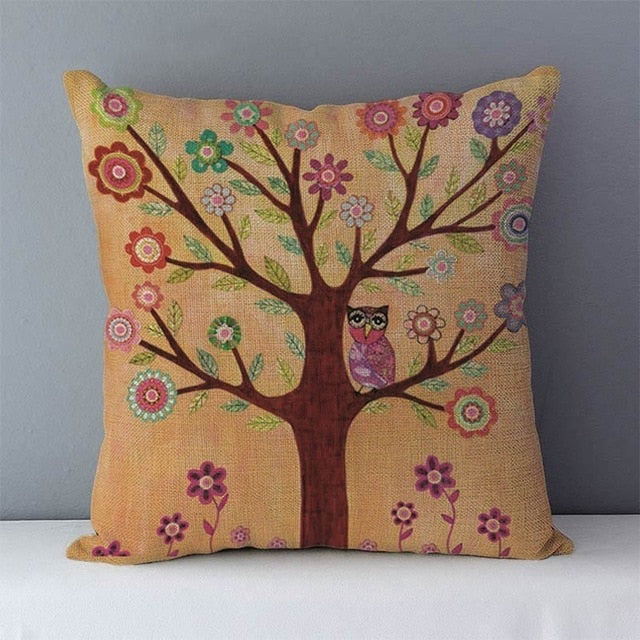 Flower Printed Pastoral Couch Seat Cushion