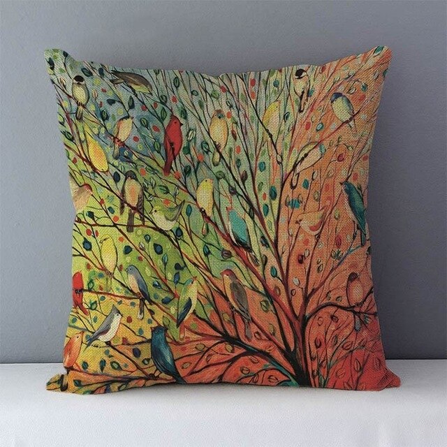 Flower Printed Pastoral Couch Seat Cushion