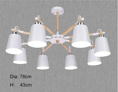 Modern Chandelier Wooden LED Light