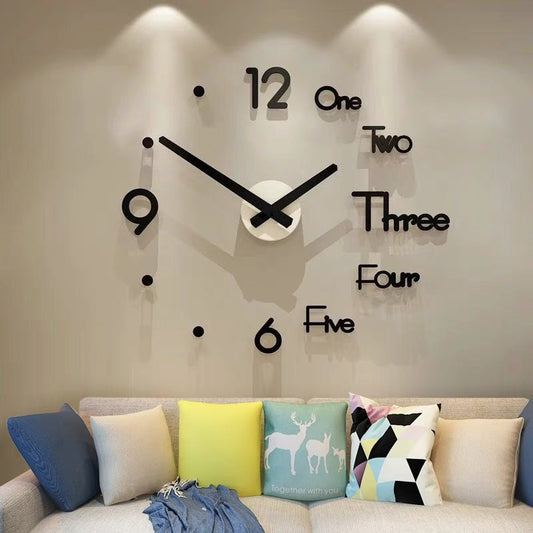 3D big size sticker wall clock