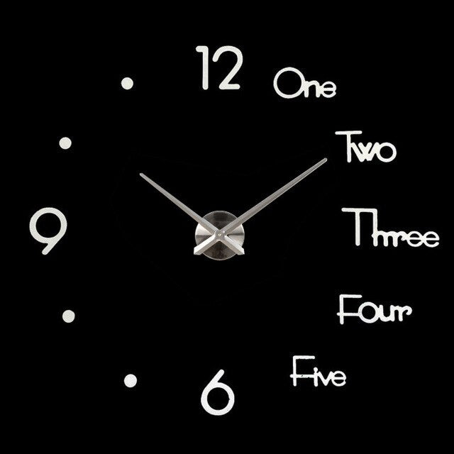 3D big size sticker wall clock