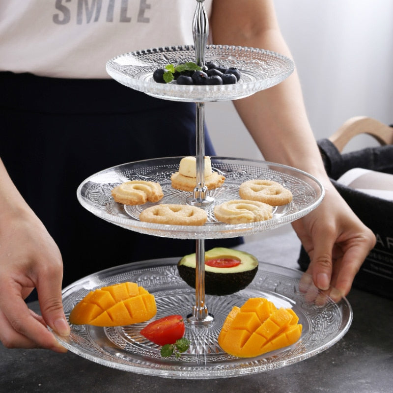 Cake Stand 3-layer Plastic Plate Party Storage