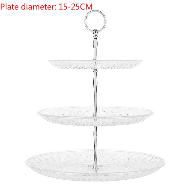 Cake Stand 3-layer Plastic Plate Party Storage